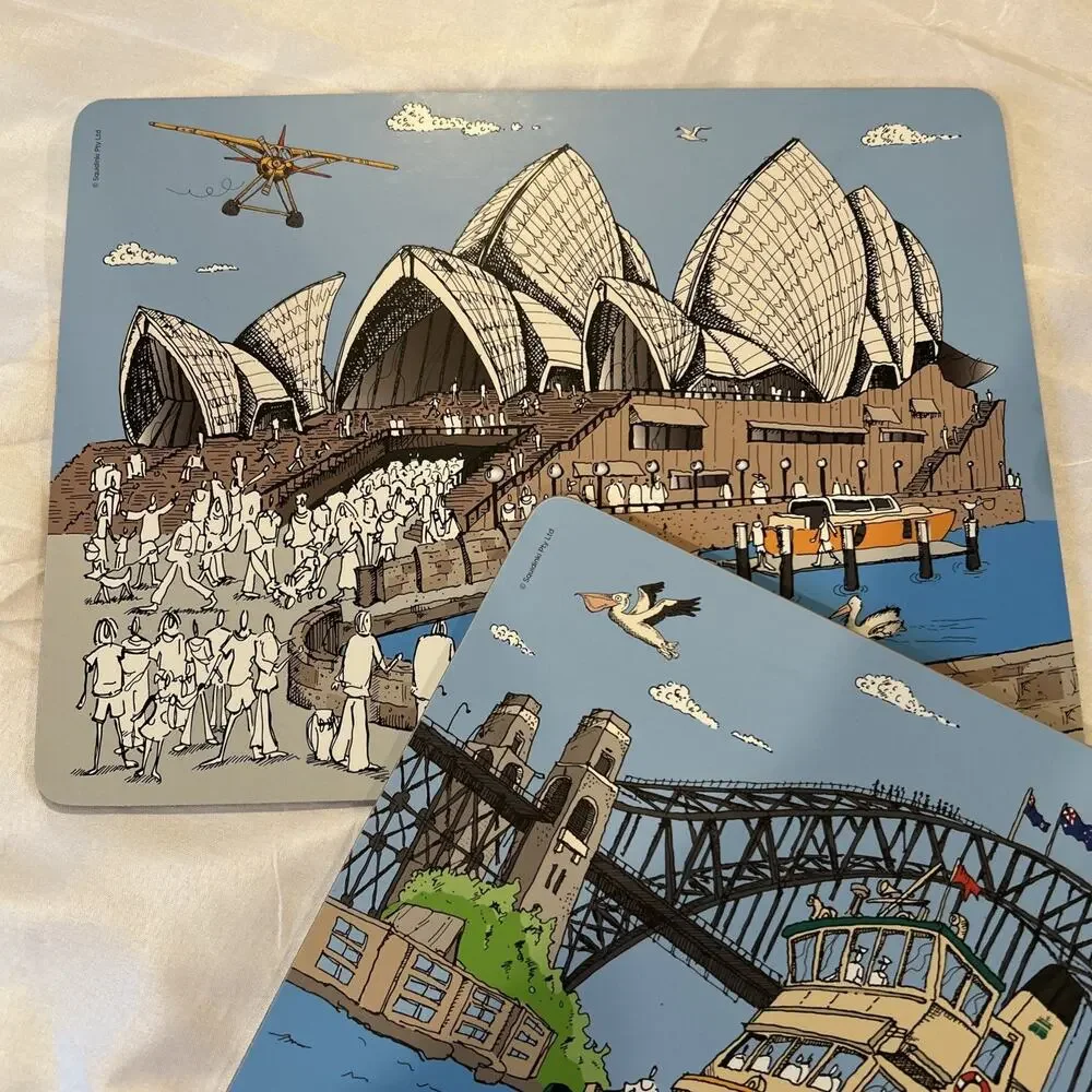 New Squidinki Placemats (4) Sydney Harbour Collection I & Tea Towel
